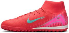 Rückansicht von Nike ZM SUPERFLY 10 ACADEMY TF Fußballschuhe ember glow-aurora green