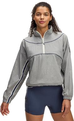 Rückansicht von Under Armour Run 97 Laufjacke Damen white quartz-downpour gray-downpour gray