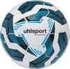 Uhlsport Fairtrade Top Training ADDGlue Fu&szlig;ball - white-black-fluo blue