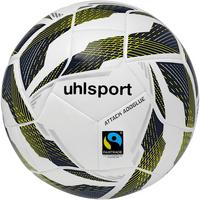 Uhlsport Attack Add Glue Fu&szlig;ball - white- navy- fluo yellow