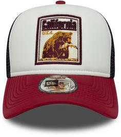 Rückansicht von New Era Trucker California Cap white-red-black
