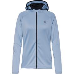 On CLIMATE ZIP HOODIE Laufjacke Damen chambray