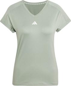 adidas Training-Essentials T-Shirt Damen silver green-white