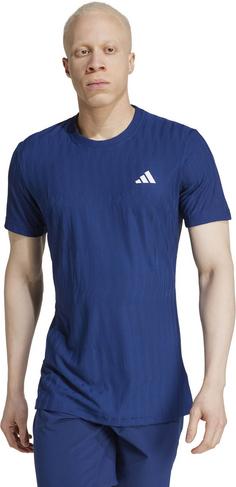 Rückansicht von adidas Freelift Tennisshirt Herren dark blue