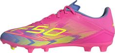 Rückansicht von adidas F50 LEAGUE FG-MG Fußballschuhe Herren lucid pink-lucid lemon-blue fusion