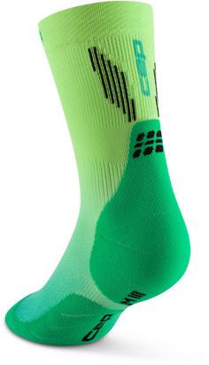 CEP Core Run Mid Laufsocken Herren green-lime fade