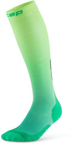 Rückansicht von CEP Core Run Tall Laufsocken Herren green-lime fade