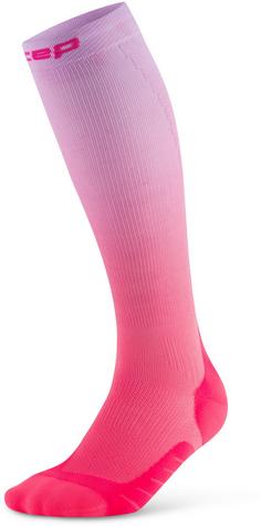 Rückansicht von CEP Core Run Tall Laufsocken Damen pink-lilac fade