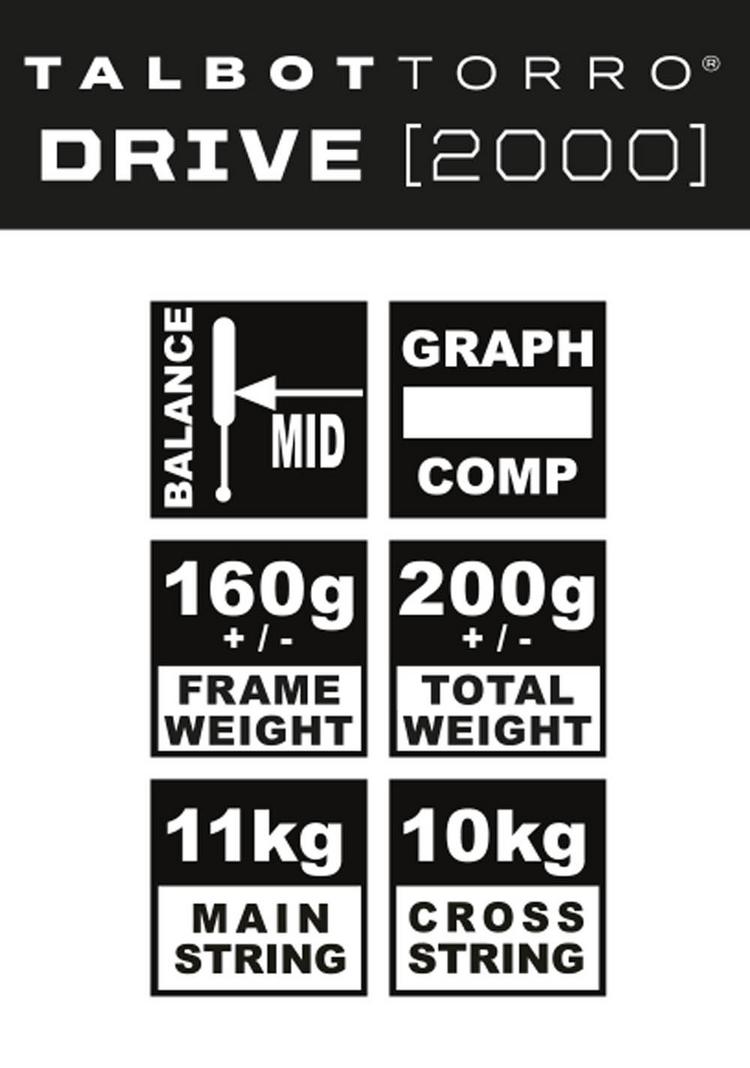 Talbot-Torro Talbot-Torro Drive 2000 Squashschl&auml;ger - grau - 1 | SportScheck