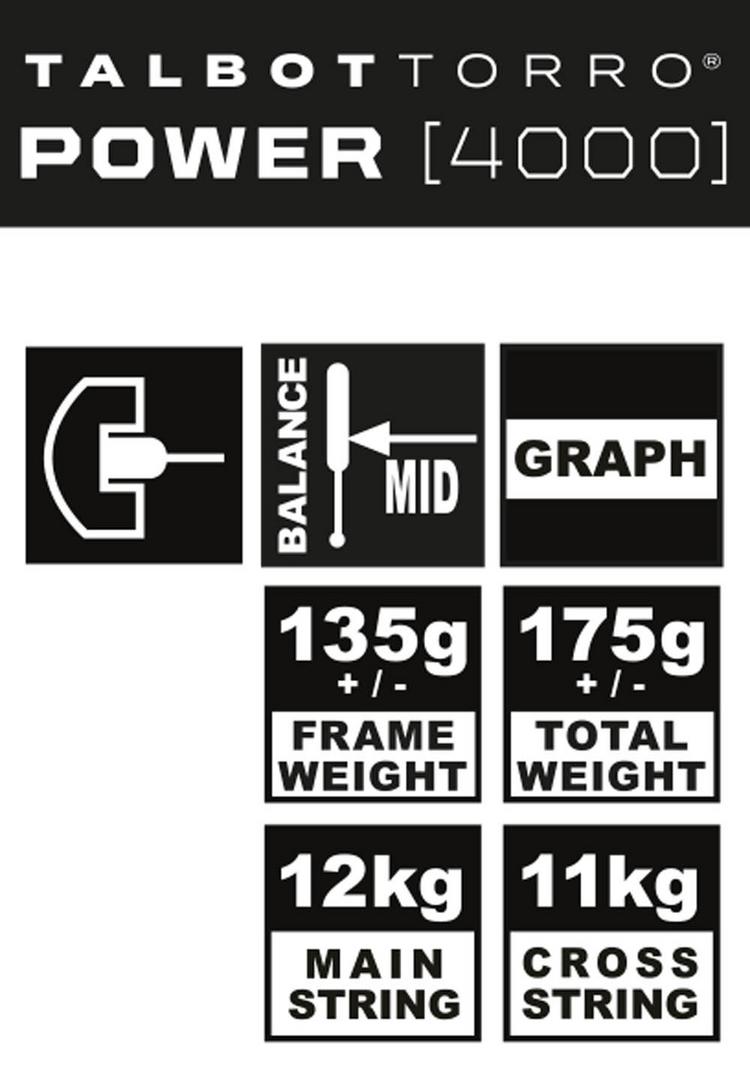 Talbot-Torro Talbot-Torro Power 4000 Squashschl&auml;ger - grau - 1 | SportScheck