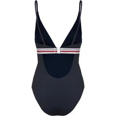 Rückansicht von Tommy Hilfiger GLOBAL Badeanzug Damen dark night navy