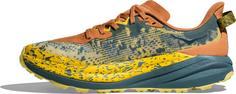 Rückansicht von HOKA Speedgoat 6 Trailrunning Schuhe Herren terra cotta-mountain fog