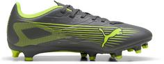 Rückansicht von PUMA ULTRA 5 PLAY FG-AG Wns Fußballschuhe Damen matte aged silver-yellow alert-puma aged silver