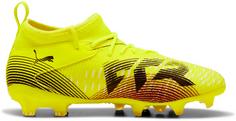 Rückansicht von PUMA FUTURE 8 MATCH FG-AG Jr Fußballschuhe Kinder yellow alert-puma black-sun struck