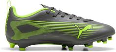 Rückansicht von PUMA ULTRA 5 PLAY FG-AG Jr Fußballschuhe Kinder matte aged silver-yellow alert-puma aged silver
