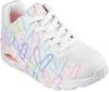 Skechers Uno Sneaker Damen - white durabuck-multi color heart print
