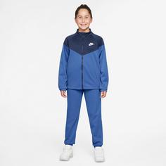 Rückansicht von Nike NSW Trainingsanzug Kinder comet blue-midnight navy-white
