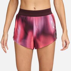 Rückansicht von Nike Aeroswift Funktionsshorts Damen rush fuchsia-burgundy crush-green shock