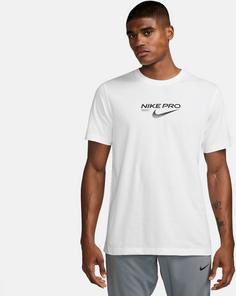 Rückansicht von Nike PRO Funktionsshirt Herren white