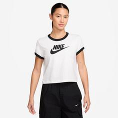 Rückansicht von Nike NSW Croptop Damen white-black