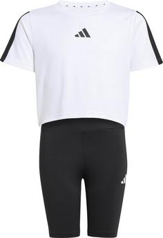 adidas TRAIN ESSENTIALS 3 STRIPES Trainingsanzug Kinder white-black