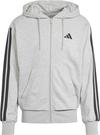 adidas 3 Streifen Kapuzenjacke Herren - mgreyh-black