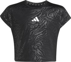 adidas ALL SPORTS CROP Funktionsshirt Kinder black-white