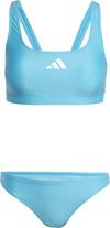 adidas 3 Stripes Bikini Set Damen - lucid cyan-white