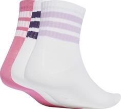 Rückansicht von adidas RIB 3 PACK Freizeitsocken Kinder white-white-pink fusion
