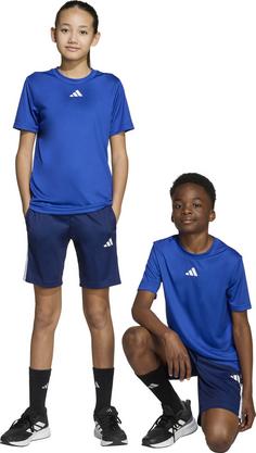 Rückansicht von adidas TRAIN ESSENTIALS 3 STRIPES Trainingsanzug Kinder team royal blue-white