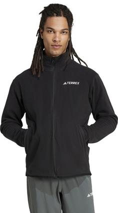 Rückansicht von adidas MULTI ESSENTIALS Fleecejacke Herren black
