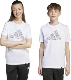 Rückansicht von adidas CAMO T-Shirt Kinder white