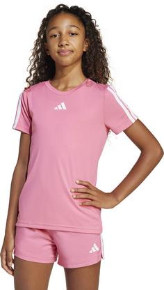 Rückansicht von adidas JG TR-ES 3S TEE Funktionsshirt Kinder pink fusion-white