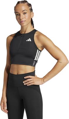 Rückansicht von adidas Adizero Croptop Damen black