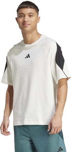 Rückansicht von adidas Stadium T-Shirt Herren off white-black