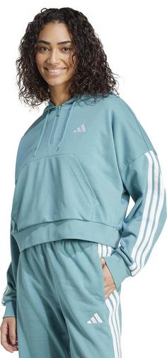 Rückansicht von adidas Hoodie Damen powder teal-white