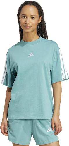 Rückansicht von adidas 3S T-Shirt Damen powder teal-white