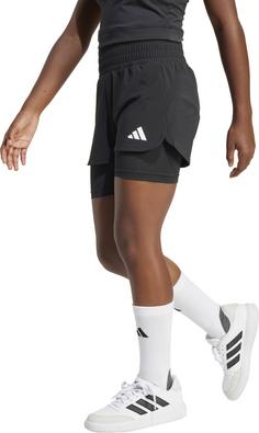 Rückansicht von adidas ALL SPORTS PACER NXT 2IN1 Funktionsshorts Kinder black-white