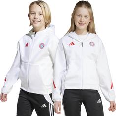Rückansicht von adidas FC Bayern München Kapuzenjacke Kinder white-black