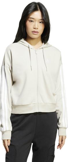 Rückansicht von adidas 3S Sweatjacke Damen wonder alumina-white