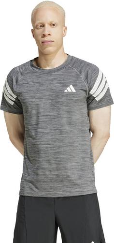 Rückansicht von adidas GYM+ 3S TEE Funktionsshirt Herren black melange-white