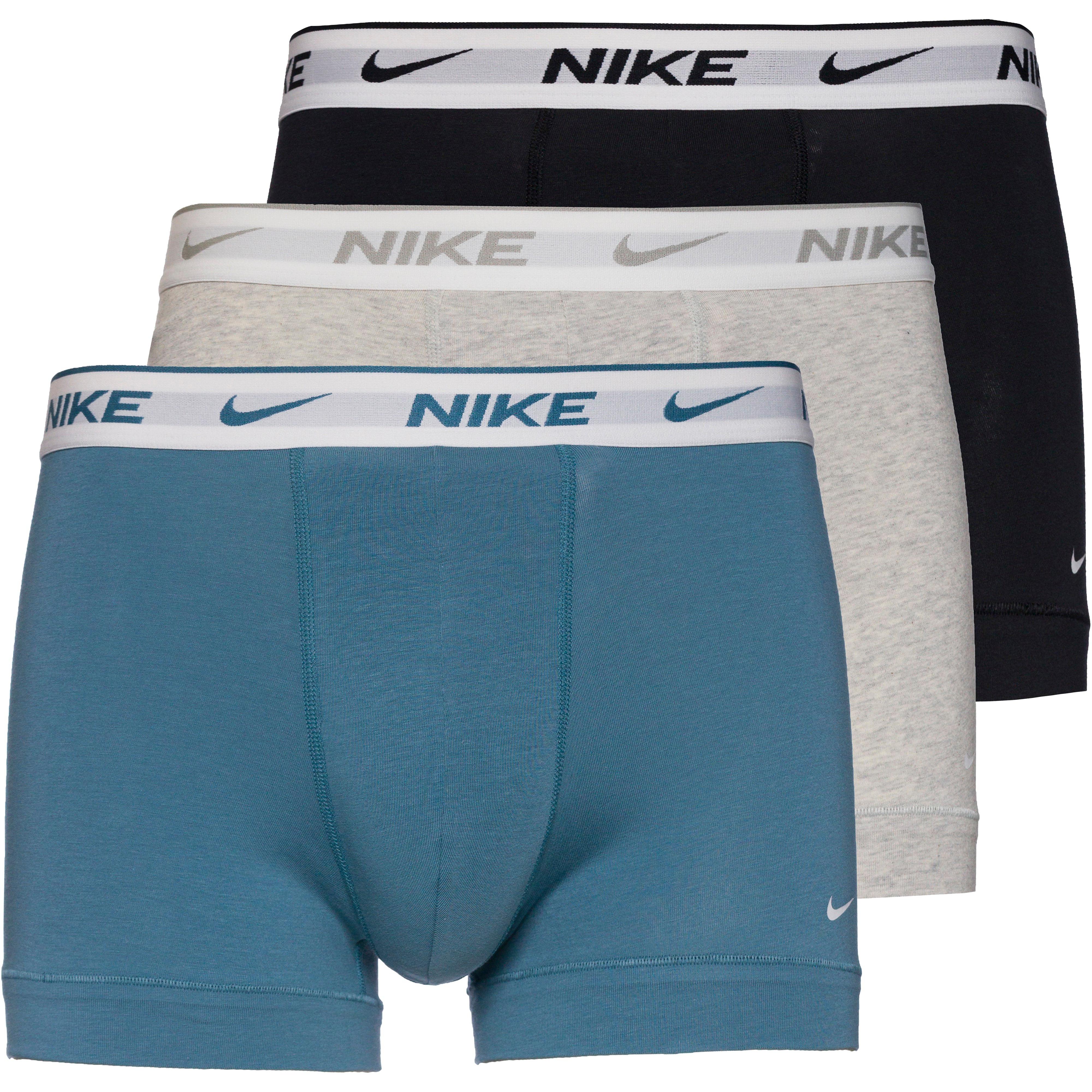 Nike EVERYDAY COTTON STRETCH Unterhose Herren - black-grey heather-smokey blue-white