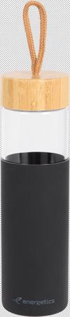 ENERGETICS Glass Bottle Trinkflasche - black-anthracite