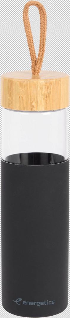 ENERGETICS Glass Bottle Trinkflasche black-anthracite