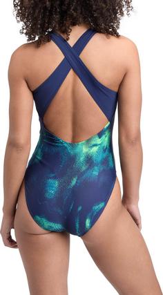 Rückansicht von ENERGETICS Nina II Schwimmanzug Damen navy-green lime