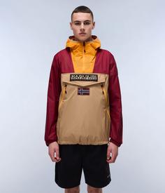 Rückansicht von Napapijri Rainforest V2 Windbreaker Herren brown-red-orange
