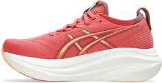 Rückansicht von ASICS GEL-NIMBUS 27 Laufschuhe Damen dark pink clay-orange glow
