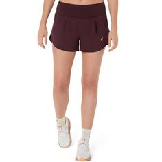 Rückansicht von ASICS ROAD Funktionsshorts Damen dark currant