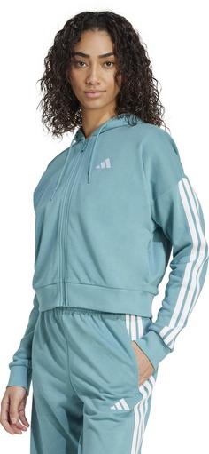 Rückansicht von adidas 3S Hoodie Damen powtea-white