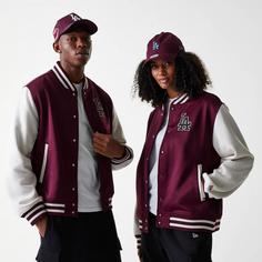Rückansicht von New Era LA Lakers Bomberjacke Herren maroon